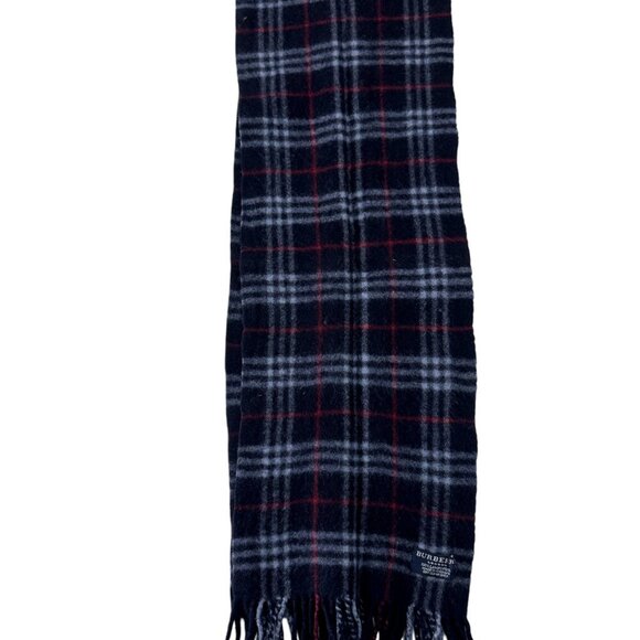Burberry Classic Check Scarf Black 100% Lambswool Unisex Scarf Made In England - Picture 5 of 7